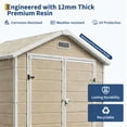 thumbnail image 4 of 6x4 FT Plastic Resin Outdoor Storage Shed with Floor, Weatherproof Garden Shed with Window & Lockable Door for Tools, Bikes & Lawn Mowers-Brown, 4 of 7