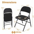 thumbnail image 3 of Costway 2 PCS Folding Chairs with Metal Frame PVC Leather Stackable Chairs for Indoor, 3 of 8