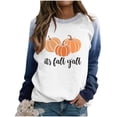 thumbnail image 4 of KIHOUT Hauts en Solde, Chandails en Molleton à Manches Longues pour Femmes Automne Citrouille Graphique Imprimé Blouse Col Rond Décontracté Ample Pull Sans Capuche, 4 of 5
