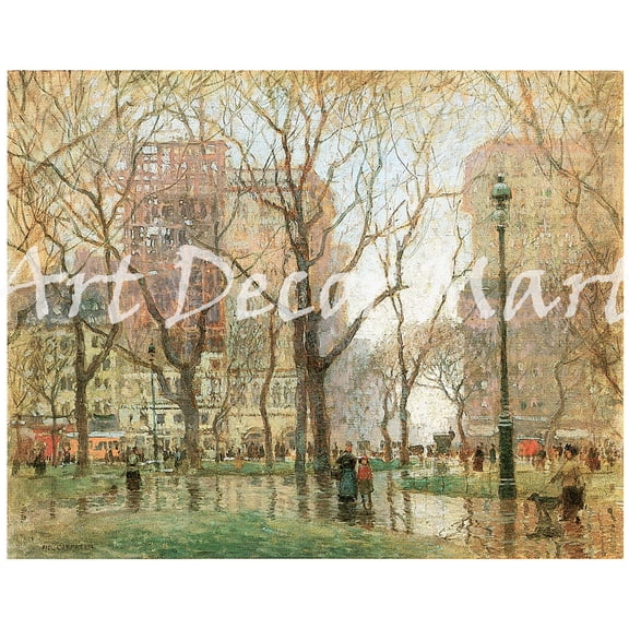 "Rainy Day, Madison Square - CANVAS OR WALL ART PRINT"