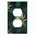 thumbnail image 2 of Metal Light Switch Plate Cover Tropical Jungle Palm Leaves Yellow Green JGL012, 2 of 13