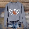 thumbnail image 5 of Football Mom Sweatshirts for Women Game Day Long Sleeve Crew Neck Heart Graphic Travel Lounge Daily Outfit Soft Lightweight Sports Mom Must Have Summer Must Haves Mom Outfits Trendy Hiking Grey, 5 of 5