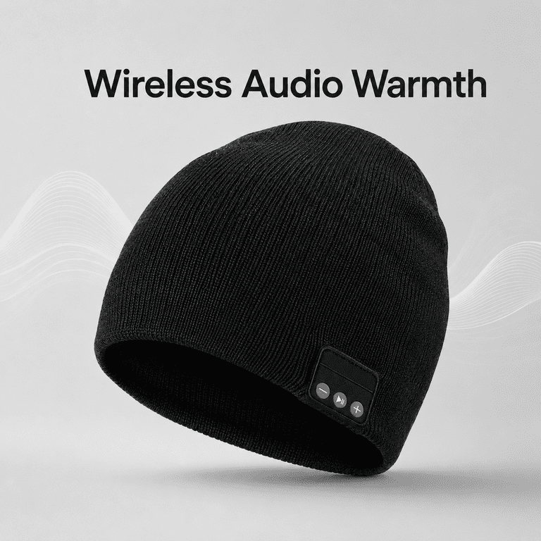 Bluetooth Knit Beanie Hat with Built-in Headphones, Wireless  display picture 3