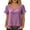 Purple, variant on Tqcoqu Womens Summer Peplum Tops,Sqaure Neck Ruffle Sleeve Blouses Fit Flowy Shirts,Beige Women's S-XXXL