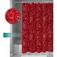 thumbnail image 5 of Valentine''s Day Shower Curtain Set, Red Rose FLower Bath Shower Curtain with Hooks Waterproof Fabric Shower Curtains for Bathroom Romantic Valentines Decor Floral Texture Romantic Sweet 72x72 Inch, 5 of 5