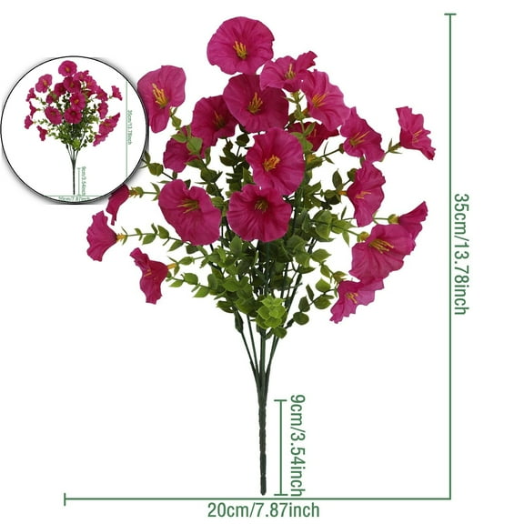 Dvruxg 3 Pcs Artificial Flowers for Outdoors UV Resistant Silk Flowers Outdoor Faux Plastic Wild Flowers Bush Faux Flowers for Planters Indoor Outside Garden Porch Pots Patio Decor