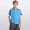 thumbnail image 2 of Kogui Collared Shirt Boys Kids Toddler Baby Boy Golf Button Down Collared Short Sleeve Polo Shirt Tops Summer Clothes 3T 4T (Blue,3-4 Years), 2 of 8
