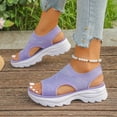 thumbnail image 7 of Women's Orthopedic Open Toe Mesh Wedge Sandals Comfortable Elastic Ankle Strap Breathable Platform Sandal Summer Athletic Sport Walking Beach Sneakers 36, 7 of 7