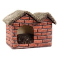 thumbnail image 2 of Pet Bed House Double Roof Red Brick House Covered Dog Bed House Shape Nonslip, 2 of 8