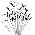 thumbnail image 3 of Halloween Bat Garden Stakes Outdoor Yard Spooky Decor, PVC Flying Bat Yard Stakes for Lawn Garden Flower Bed Halloween Outdoor Decorations 30 PCS (bat 3.94 inches + pole 9.84 inches), 3 of 7