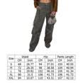 thumbnail image 3 of Pantalones holgados vintage Pantalones cargo de cintura alta Y2K Bolsillos múltiples Mujeres Streetwear (A Likrtyny Para estrenar, 3 of 3