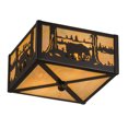 thumbnail image 5 of Meyda Tiffany 19133 Bear At Lake 2 Light 15" Wide Semi-Flush Square Ceiling Fixture -, 5 of 7