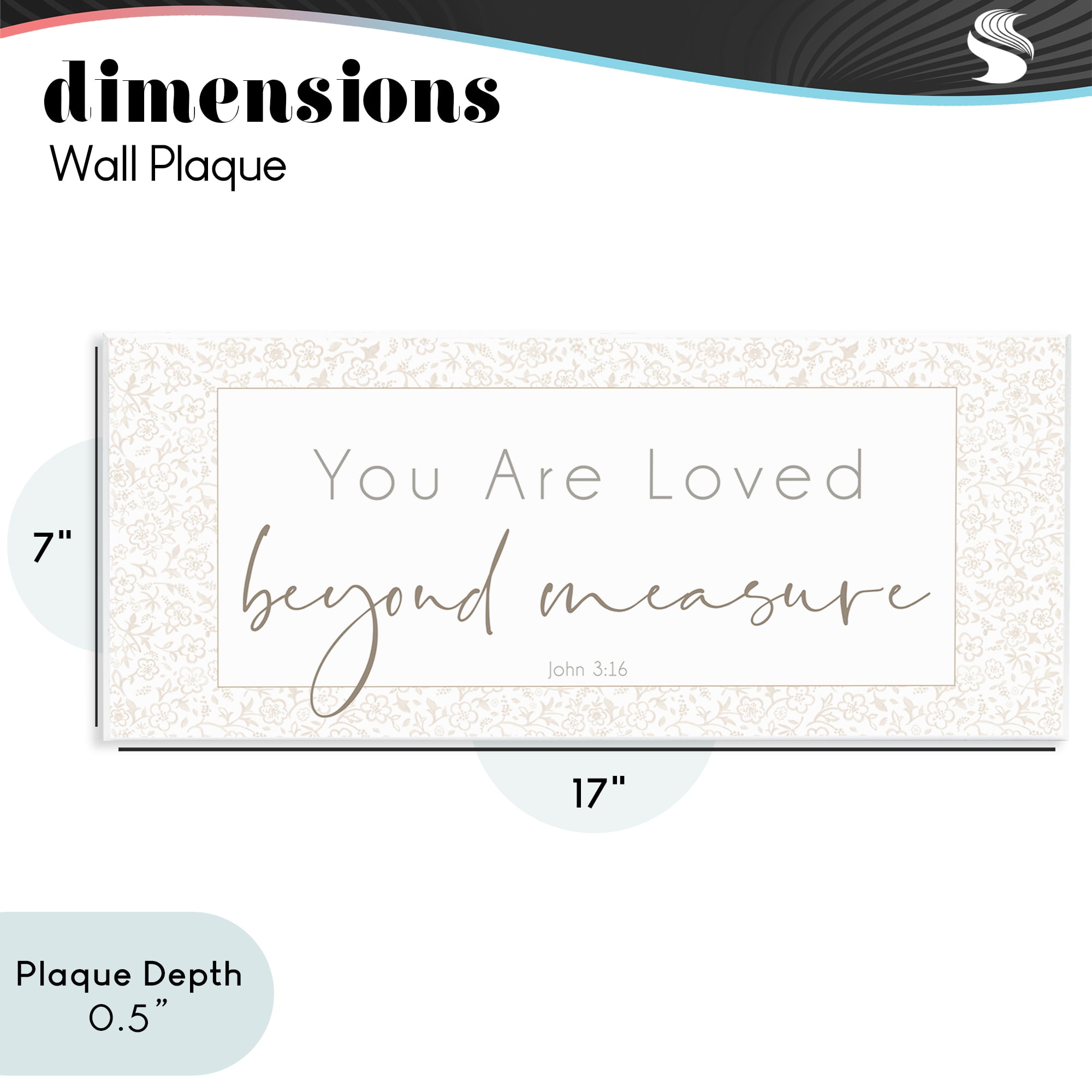 Stupell Industries Minimal Loved Beyond Measure Wall Plaque Art, design by Janice Gaynor