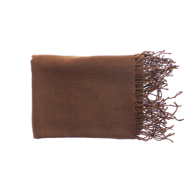 Châle Style Pashmina 26 Po de Large par 72 Po de long Brun Cacao