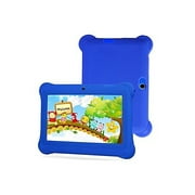 Q88 Kids Android 7.1 OS t ablet 7" Display 1G RAM 8 GB ROM Light Weight Portable Kid-Proof Shock-Proof Silicone Case Kickstand Available with iWawa for Kids Education Entertainment (Blue)