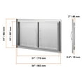 thumbnail image 3 of VEVOR BBQ Access Door, 34W x 19H Inch Double Outdoor Kitchen Door, Stainless Steel Flush Mount Door, Wall Vertical Door with Handles, for BBQ Island, Grilling Station, Outside Cabinet, 3 of 9