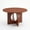 Reddish brown, variant on 47.5-inch Round Dining Table, Modern Scandinavian with Reddish-brown Pedestal Base, Kitchen & Apartment Table for 4