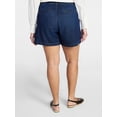 thumbnail image 3 of Terra & Sky Women's Plus Size Drapey Denim Shorts, Sizes 16W-26W, 3 of 5