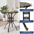 thumbnail image 5 of SOCIALCOMFY Outdoor Cast Aluminum Bar Table, 31" Patio Bar Height Table with 2" Umbrella Hole, All Weather High Top Bistro Round Dining Table for Outside Deck Porch Balcony Poolside, Dark Bronze, 5 of 7