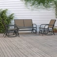 thumbnail image 1 of vidaXL 3 Piece Garden Glider Lounge Set Brown Textilene and Steel, 1 of 5