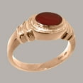 thumbnail image 2 of LBG British Made 10k Rose Gold Ring with Natural Carnelian Unisex Engagement Ring - 33 size options - Size 4, 2 of 6