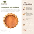 thumbnail image 5 of Fluted Round Teak Wood Bowl, 5 of 5