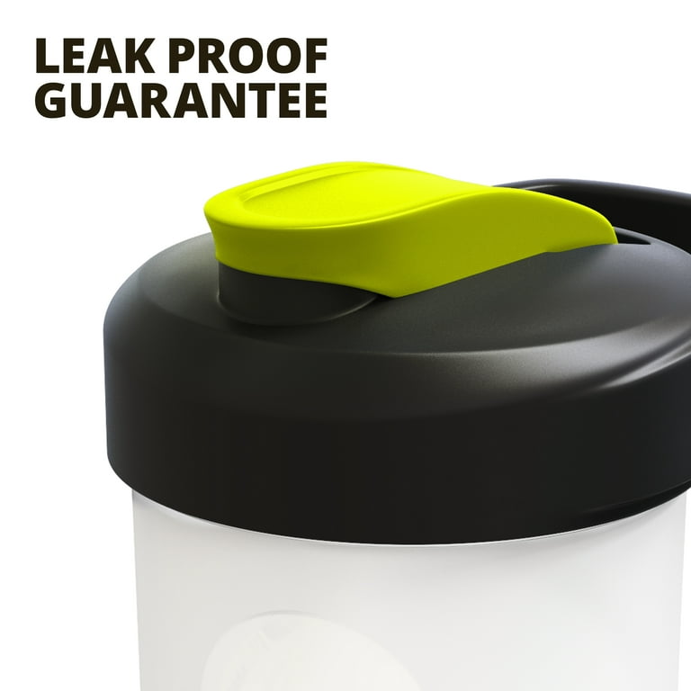 BluePeak 28-Oz BPA Free Protein Shaker Bottle, 3-Pack (Black, Yellow &  Pink) 