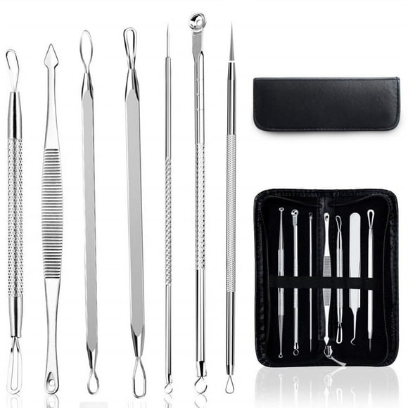 Stainless Steel Blackhead Remover Tool Kit, Whitehead Pimple Acne Blemish Comedone Extractor Set for Nose Face Skin