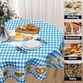 thumbnail image 4 of Oktoberfest Tablecloth Round Bravarian German Flag Table Cloths Circular Table Cover Washable Wipeable Polyester Tabletop Holiday for Dining Kitchen Picnic Party Decor 60 Inch, 4 of 6