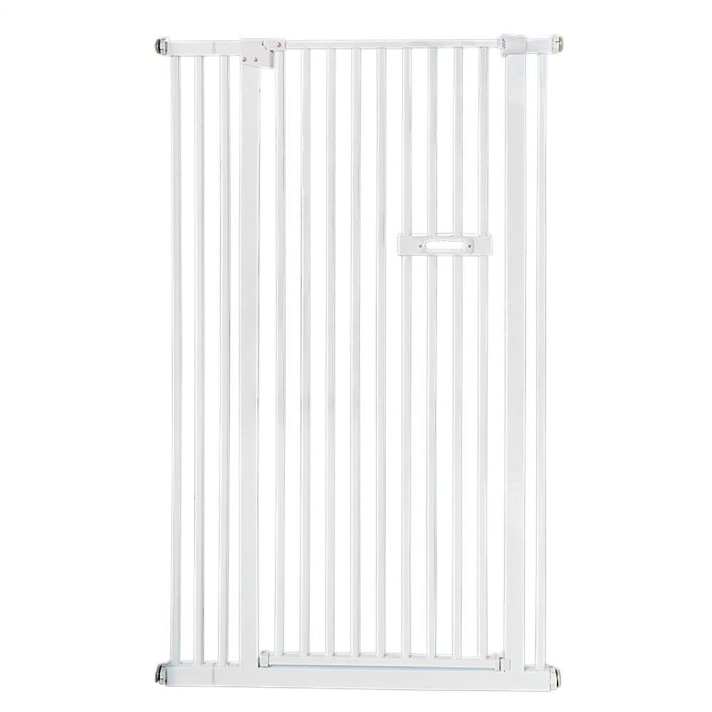 59" Tall Carbon Steel Cat Gate with 1.38in Pipe Spacing & 29-42in Adjustable Width for Stair Hallway