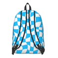 thumbnail image 3 of Cyan and White Wavy Checkered Pattern Backpack for School, Cute School Bag with Adjustable Shoulder Straps and Padded Back, 15.7"x11.8"x5.5", 3 of 5