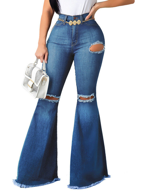 jeans with different colored legs