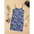 thumbnail image 4 of Girls Straps Sleeveless Glow In The Dark Dazzling Heart Print Bodycon Slim Dresses, 7-14Y Kids Party Dress, 4 of 7