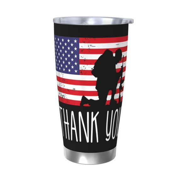 Thank You Veteran Car Coffee Cup Stainless Steel Vacuum Insulated Travel Tumbler Reusable Cup