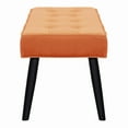 thumbnail image 3 of Costaelm Hank Tufted Velvet Upholstered Bench, Velvet Orange, 3 of 6