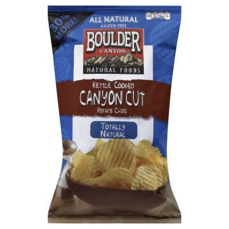 Boulder Canyon Kettle Cooked Chips, Canyon Cut, Totally Natural, 6.5 Oz
