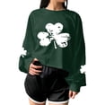 thumbnail image 2 of Casual Crewneck Sweatshirt Soft Long Sleeve Pullover Top for Everyday Wear Comfortable Relaxed Fit Basic Streetwear Celebrating St. Patrick's Day,Green,S, 2 of 4