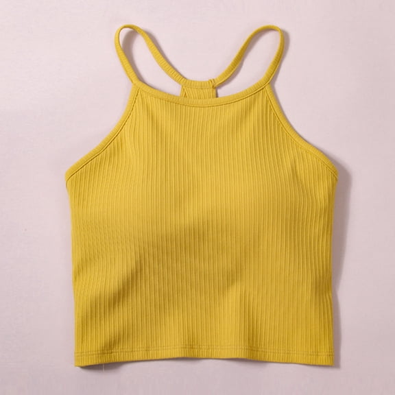 FDGIU ‌‌Women's Tank Top with Built-in Bra - Racerback Camisole Yoga Gym Slim Fit Casual