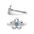 thumbnail image 5 of 1/10 Carat (Ctw) Blue Topaz Flower Ring in Sterling Silver, 5 of 6