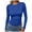 Blue, variant on Women's Boat Neck Tops Long Sleeve Shirts Casual Fitted Tee Shirts Solid Color Fall Basic Clothes Wine, M