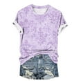 thumbnail image 4 of jtjvou Women's Summer Round Neck Blouse Oversize Trendy Fashion Tie Dye Tops Going out Tops for Teen Short Sleeve Pullover Multicolor,XXL, 4 of 4