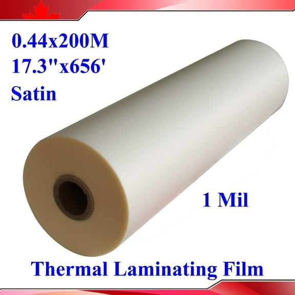 INTBUYING 1Roll 17.3inch*656ft (0.44x200m) Matt Satin Roll Laminating Film UV Luster Thermal Hot Film for Paper and Photo