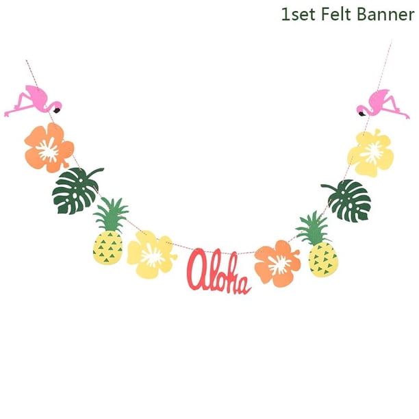 Decoración de fiesta hawaiana, adorno colgante de Tucán, flamenco, guirnalda, Pancarta, pajitas de globo, decoración de fiesta de playa Tropical Luau de verano