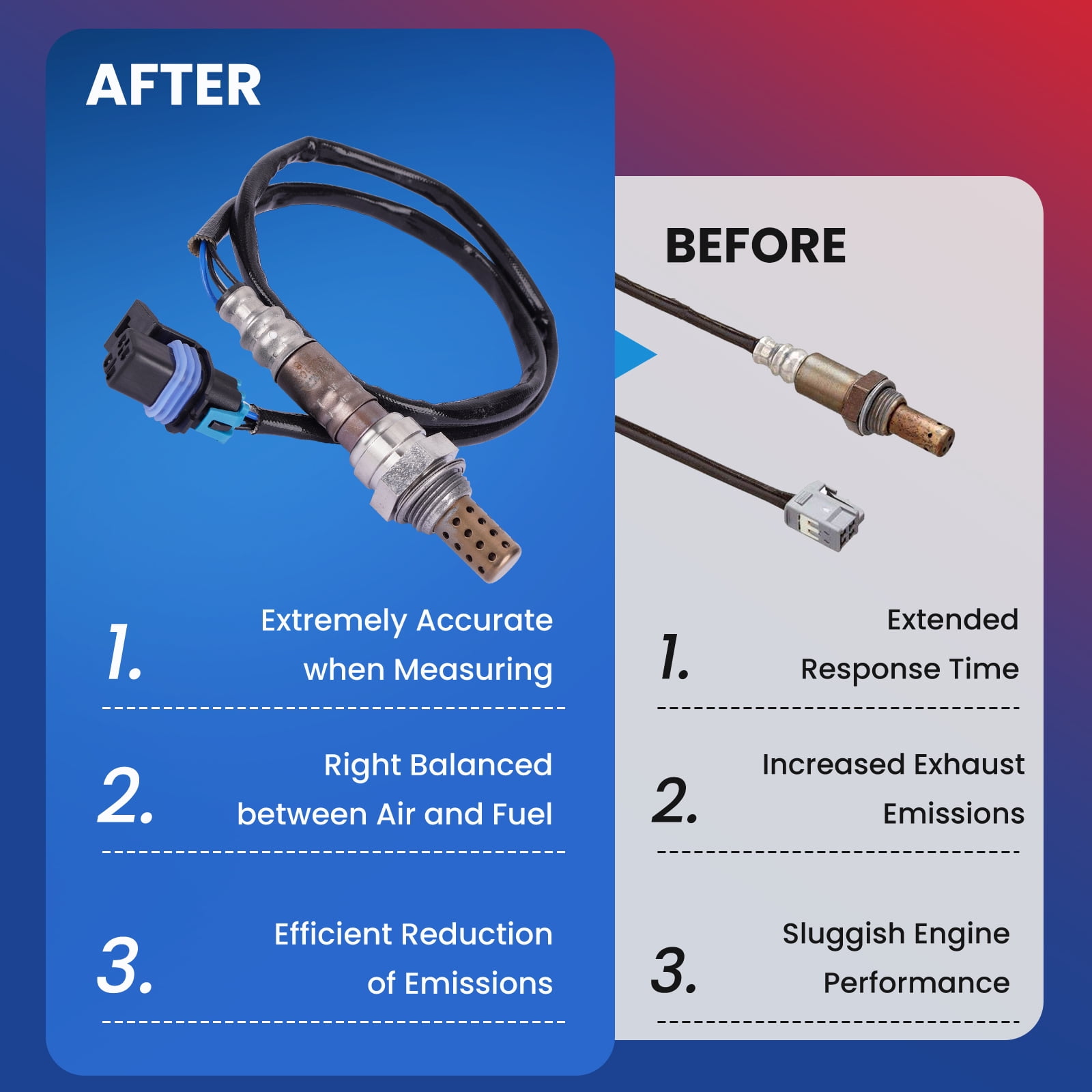 MOCA AUTOPARTS Downstream & Upstream O2 Oxygen Sensor Fit for 2007-2010 Chevrolet Cobalt 2.2L & 2009-2011 Chevrolet HHR 2.4L