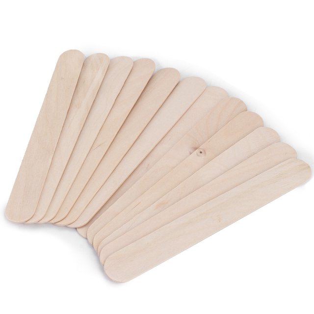 50pcs/Caja Epilacia de Madera Aplicador Aplicador de Cera Depilatoria Sticla Spatula Herramienta de Depilacia, Aplique Cera de Manera Uniforme, Elimine El Cabello Rápido,