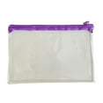 thumbnail image 2 of 1pc Clear PVC Zipper Bag, Portable Pencil Case for Exam, Transparent Pencil Pouch Makeup Bag for Stationery Travel, Soft Waterproof, Easy to View & Access, Organization And Storage Solution, Purple, 2 of 9