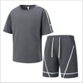 thumbnail image 4 of NTACZA Ensemble T-Shirt à Manches Courtes et Shorts pour Homme Survêtements Col Rond Athlétique Grande Taille et Taille Forte Survêtements TG, 4 of 6