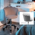thumbnail image 5 of Costway Velvet Petal Shell Office Chair Adjustable Swivel Accent Vanity Armchair Grey, 5 of 10