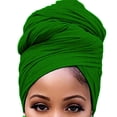 thumbnail image 1 of Sonducket Hijab interior con nudo de turbante largo, gorro multiusos a prueba de polvo, gorros, gorro, accesorios para mujer, verde brillante Type2 NO2 Sonducket AP011232-26, 1 of 6