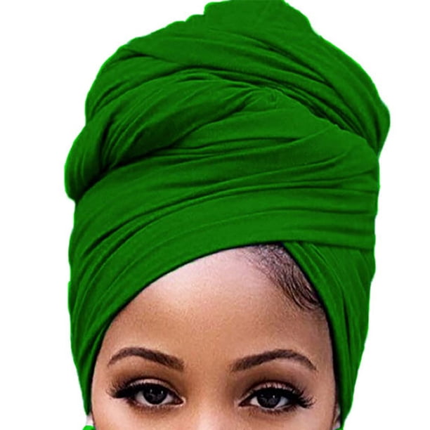 Sonducket Turbante Nudo Estilo simple Interior Hijab Sombrero Cruz Llanura Gorro Pañuelo Cabello Estilo Pérdida Sombreros Accesorios Verde brillante Type2 NO2 Sonducket AP011232-26